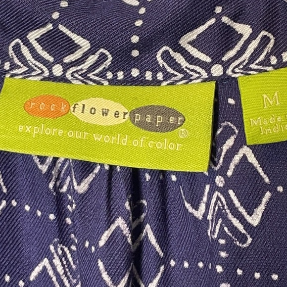 Anthro - Rock Flower Paper Blue/White Tunic (M) - Picture 7 of 9